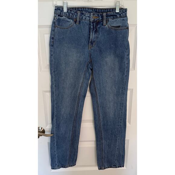Future Collective Kahlana Barfield Brown High Rise Straight Jeans Size 2 - Picture 1 of 6